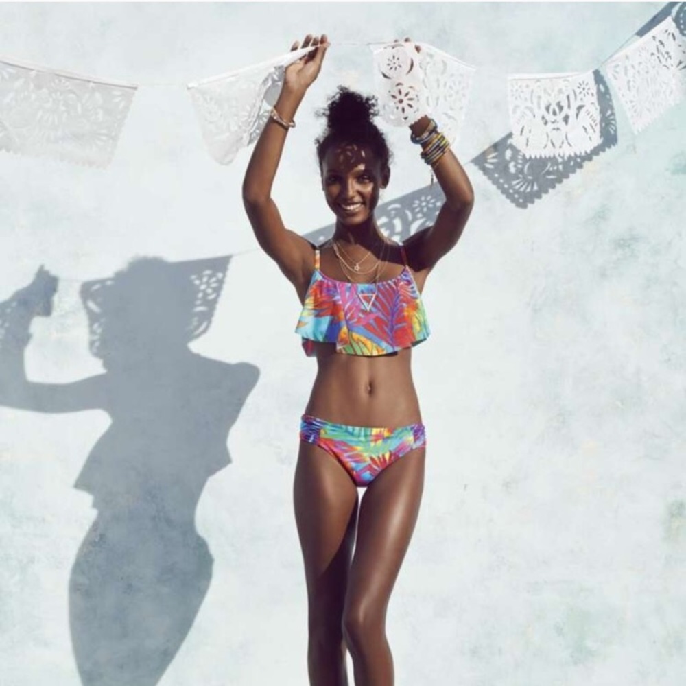 La Blanca rainbow palm flutter bikini XS/S